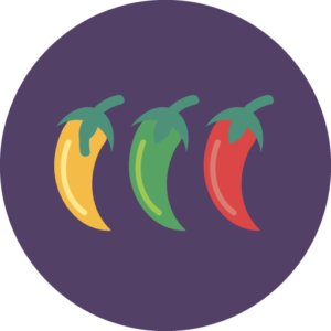 yellow green and red chili pepper icon