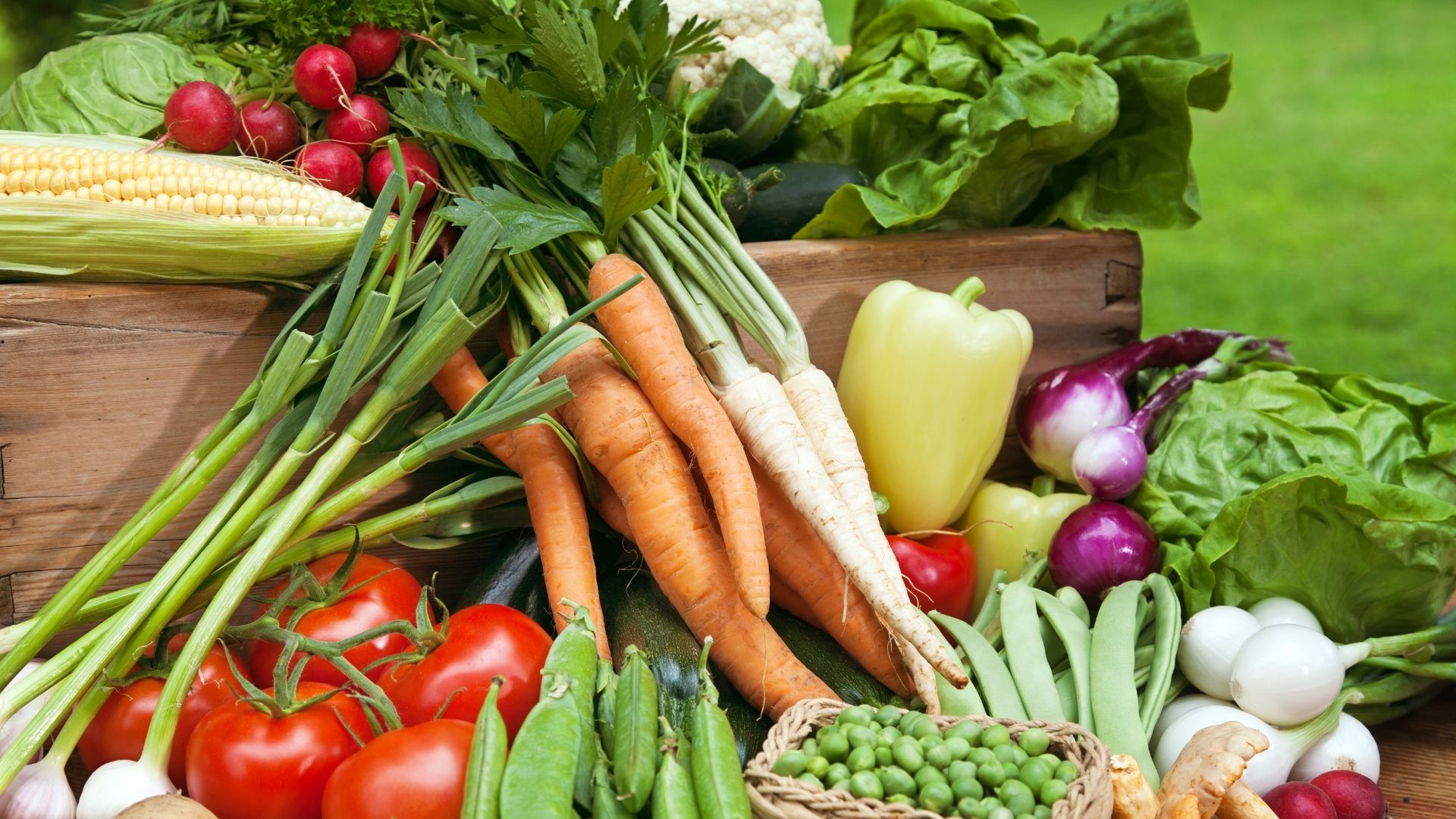 fresh produce sitting all together on a table